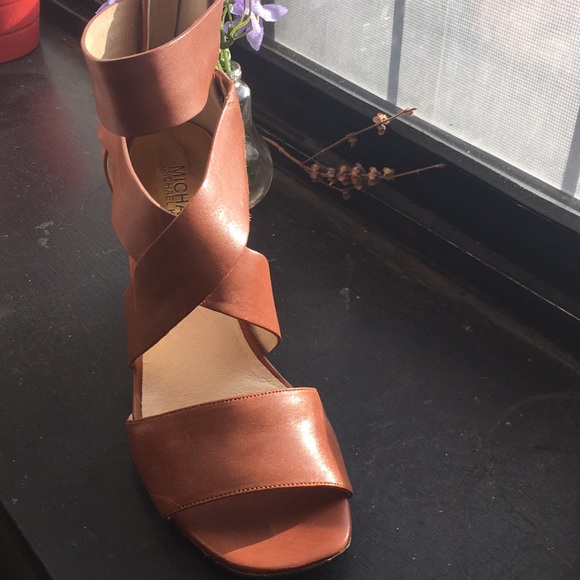 MICHAEL Michael Kors Leather Cognac Wedges - Picture 8 of 8